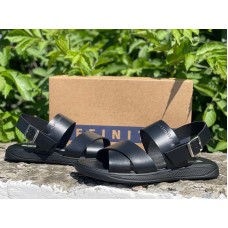 Сандалии мужские кожаные черные 0020АФМ