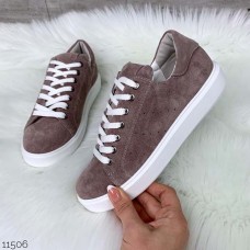 Кеды летние женские кожаные/замшевые 0092АВК