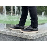 Туфли подростковые на шнурках кожаные 0015БМ