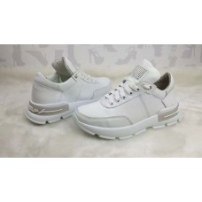 Женские кроссовки кожа+замша деми черные/белые 0033ЛЕКС