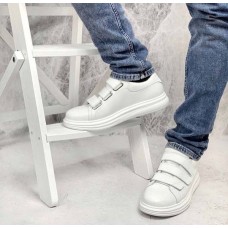 Мужские кожаные кеды с оригинальной шнуровкой 0754УКМ