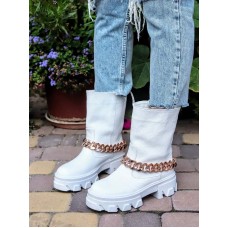 Женские ботинки кожа цепочка 35-40 р-ры 0111БНМ