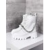 Осенние ботинки женские высокие кожаные белые AV11194
