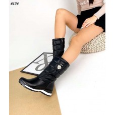 Зимние сапоги женские натуральные дутики кожа/замш TOPs6174