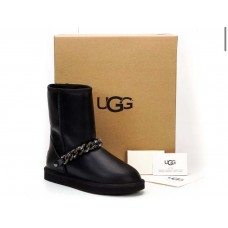 Угги женские с мехом зимние натуральные черные 0495КФМ