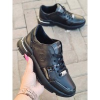 Кроссовки женские кожаные черные, белые, бежевые 444КОР