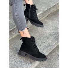 Ботинки женские без каблука деми/зима кожа/замш 517КОР