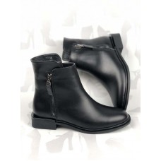 Стильные женские ботинки кожаные демисезонные черные 0055ЛЕКС