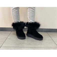 Женские угги замшевые с натуральным мехом 0033УГМ