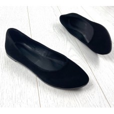 Женские балетки из кожи натуральные черные 0002АСТР