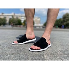 Натуральные шлепки мужские черные 0631УКМ