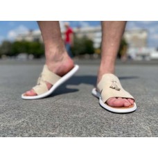 Натуральные шлепки мужские на лето 0263УКМ