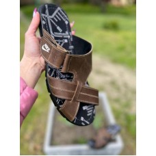 Мужские шлепанцы кожаные 46-49 размеры черные и коричневые 0105УКМ