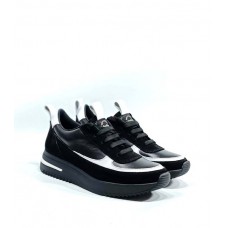 Женские кроссовки кожа и замша серые и черные Код 0135АВК