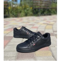 Туфли мужские на шнурках кожа черные Код 0652УКМ