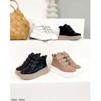 Ботинки женские без каблука кожа/замш деми/зима Код 8259ТОПС