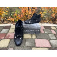 Кожаные ботинки мужские зимние Код 0627КФМ