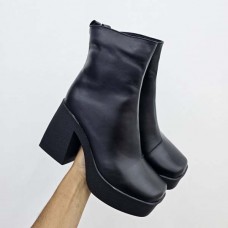 Ботинки женские на толстом каблуке натуральные осенние или зимние 661БНМ