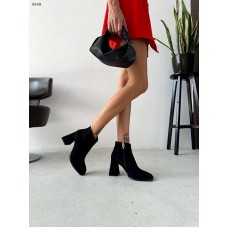Женские ботильоны на каблуке деми замшевые и лаковые 9548ТОПС