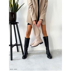 Женские сапоги без каблука деми/зима натуральные 5273ТОПС