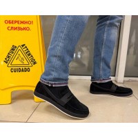 Мокасины мужские черные летние 6604УКМ