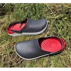 Шлепки на лето кроксы мужские черные 0439УКМ