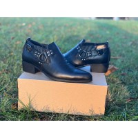 Мужские зимние ботинки кожа мех казаки 0045БМ