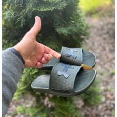 Шлепки на лето темный хаки 36-45 размеры 0563КФМ