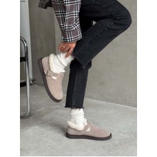 Зимние туфли женские без каблука замшевые разные цвета Код 10760ТОПС