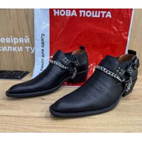Туфли мужские казаки кожаные черные и коричневые 0038БМ