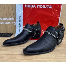 Туфли мужские казаки кожаные черные и коричневые 0038БМ