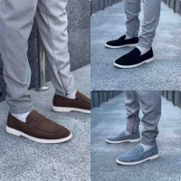 Мужские туфли-лоферы замшевые 0451УКМ