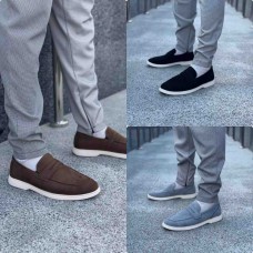 Мужские туфли-лоферы замшевые 0451УКМ