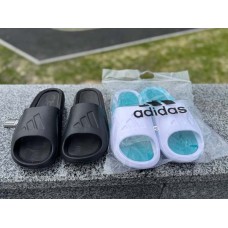 Шлепки на лето мужские Adidas Adicane Slide белые и черные 0083АДМ